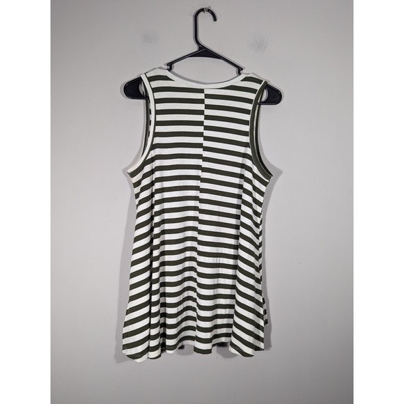 EUC Wishlist Green Stripe Relaxed Fit Tank Top Women Size S - Picture 2 of 6